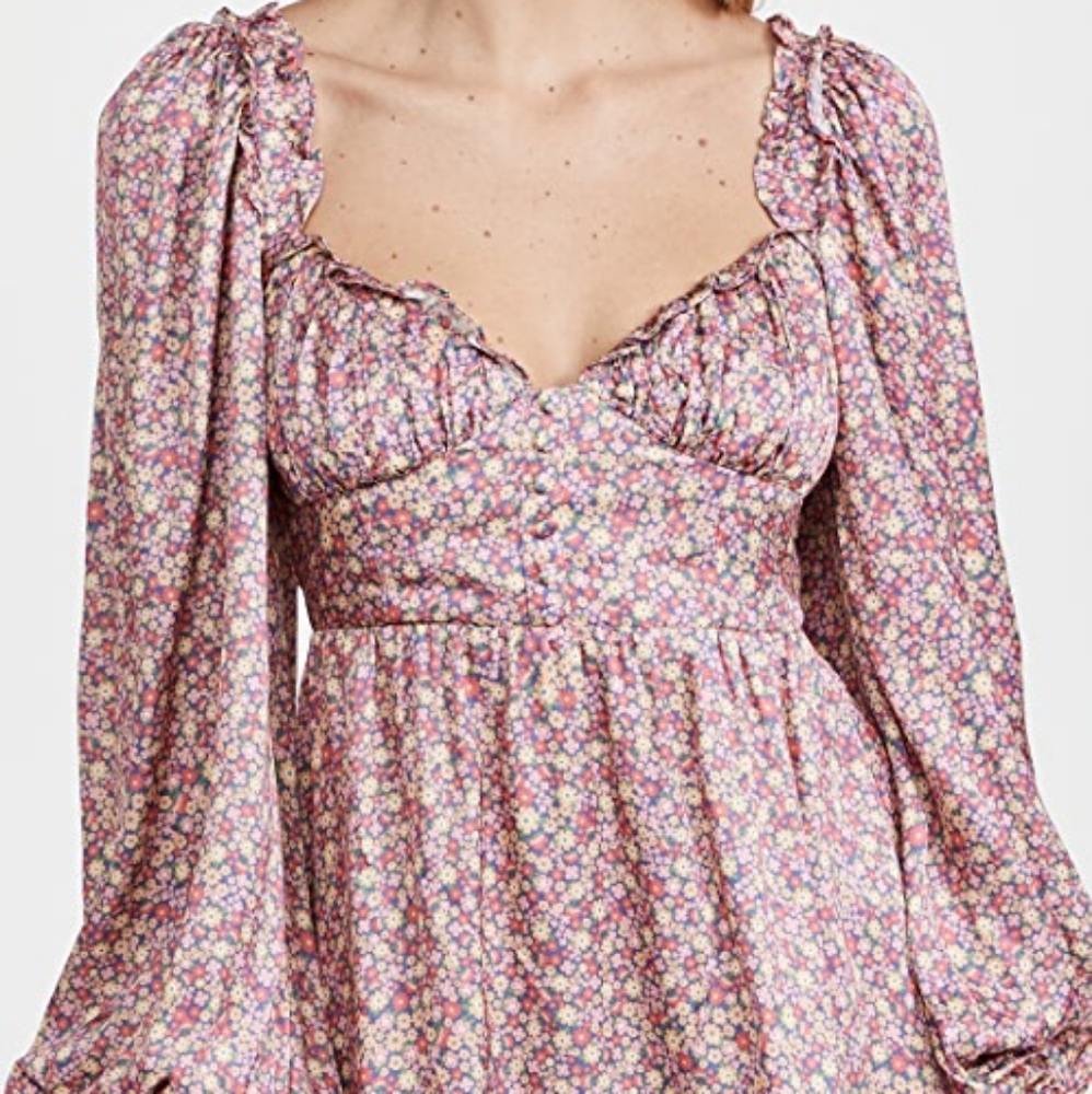 NWT For Love & Lemons Laurie Mini Dress Cottagecore Fairytale Size XL - Picture 2 of 14